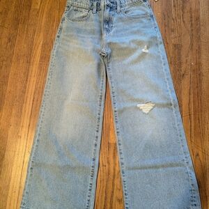 NWT Old Navy Girls Baggy Wide Leg Light Blue Jeans Size 14